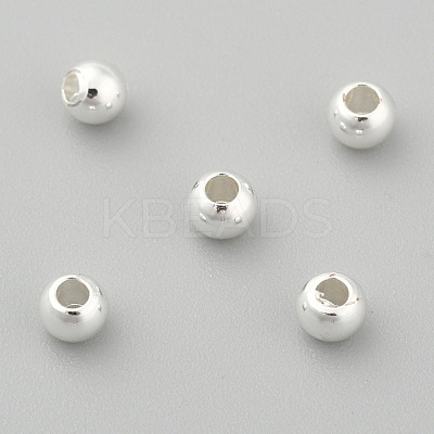 PVD Vacuum Plating Brass Round Spacer Beads X-KK-I601-3mm-S-RS-1
