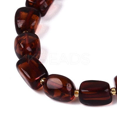 Natural Bloody Amber Nuggets Beaded Stretch Bracelets BJEW-N041-03-1