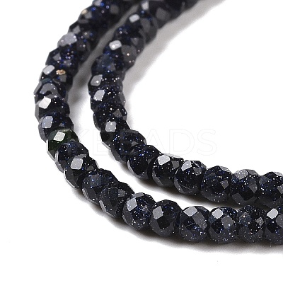 Synthetic Blue Goldstone Beads Strands G-H280-07-1