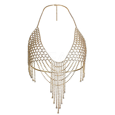 Alloy Full Crystal Rhinestone Mesh Tassel Chest Sexy Body Chains for Bikini FS-WG2AAFB-02-1