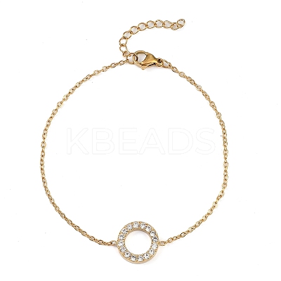 Ring PVD Vacuum Plating 304 Stainless Steel Crystal Rhinestone Pendant Necklaces & Bracelets & Stud Earrings Sets for Women SJEW-C004-09G-01-1