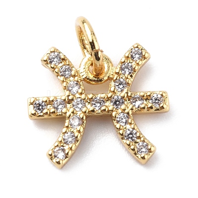 Brass Micro Pave Cubic Zirconia Charms X-ZIRC-F131-16G-12-1