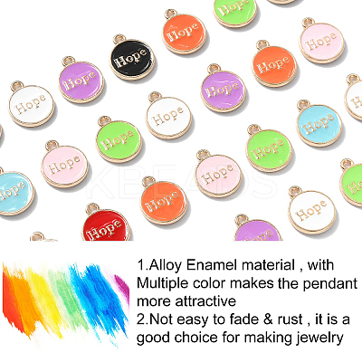 40Pcs 8 Colors Alloy Enamel Pendants ENAM-CJ0004-64-1