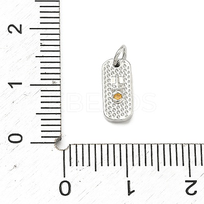 Five Elements Theme Brass Micro Pave Clear Cubic Zirconia Charms KK-F934-02E-P-1
