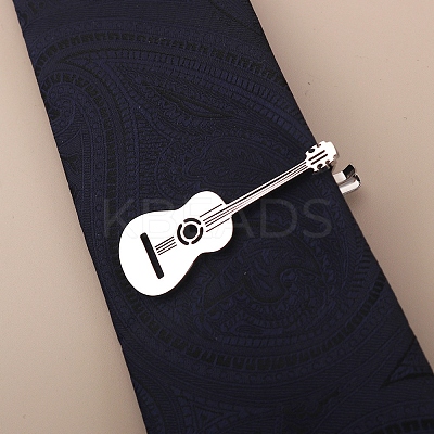 Stainless Steel Guitar Shaped Tie Clips PW-WGF86B0-10-1