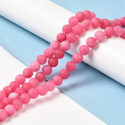Natural Dyed White Jade Beads Strands G-M402-B01-04-1