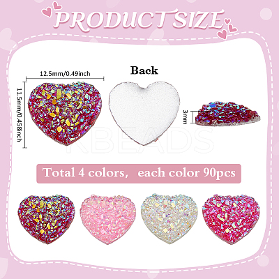 360Pcs 4 Colors Resin Cabochons FIND-PH0029-35-1