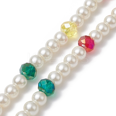 Christmas Glass Pearl Beaded Mobile Straps HJEW-TA00008-1