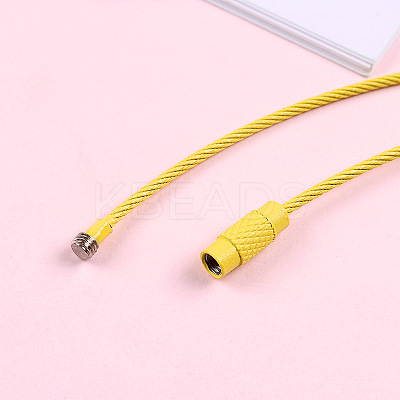 Spray Painted Steel Wire Cable Keychains MAK-CJC0001-03A-1