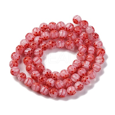 Handmade Millefiori Lampwork Beads Strands LAMP-G164-02C-1