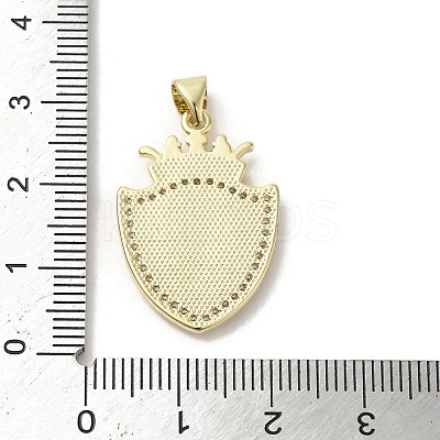 Brass Pave Shell Pendants KK-I708-17G-G-1