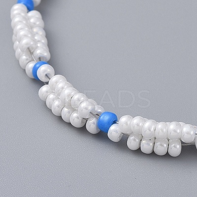 Glass Seed Beaded Necklaces NJEW-JN02596-1