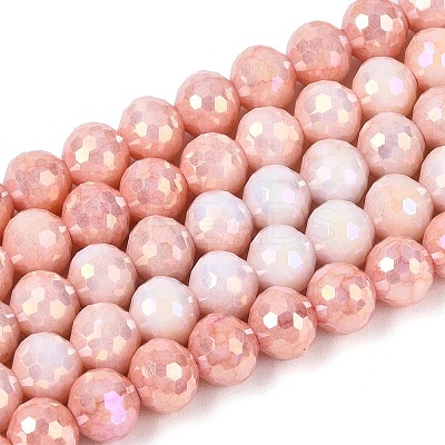 Anti-Tarnish Electroplate Glass Beads Strands GLAA-N056-6mm-07-1