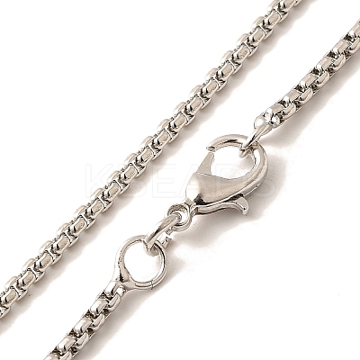 1.8mm Rack Plating Brass Box Chain Necklaces for Women Men MAK-L044-60P-2-1