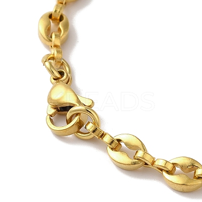 Ion Plating(IP) 304 Stainless Steel Coffee Bean Chain Bracelets for Women or Men X-BJEW-A019-01G-1