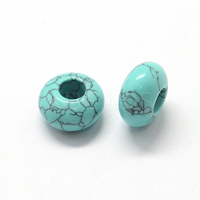 Synthetic Turquoise European Large Hole Beads LS-X-G-Q442-15-1