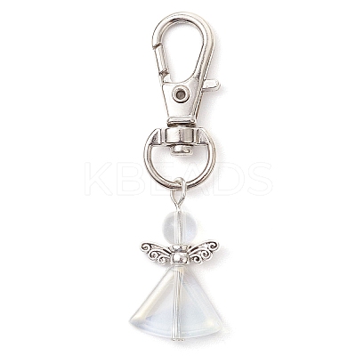 Angel Glass Pendant Decorations HJEW-JM02782-1
