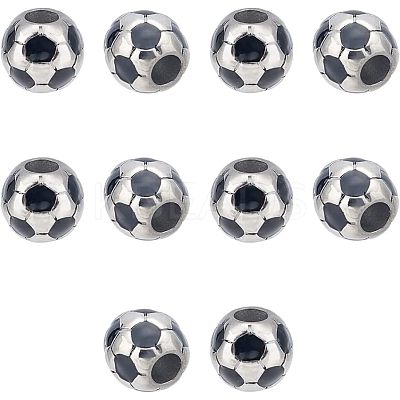 10Pcs 304 Stainless Steel Enamel European Beads STAS-UN0040-13-1