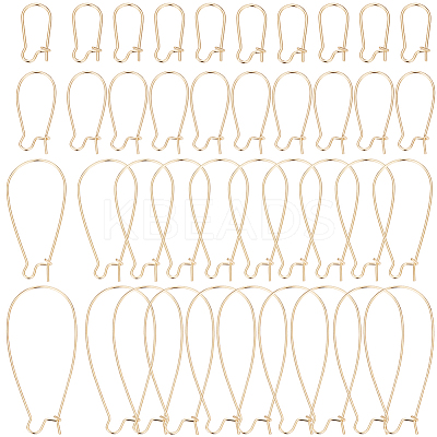 40Pcs 4 Styles Brass Hoop Earring Findings FIND-BBC0003-29-1