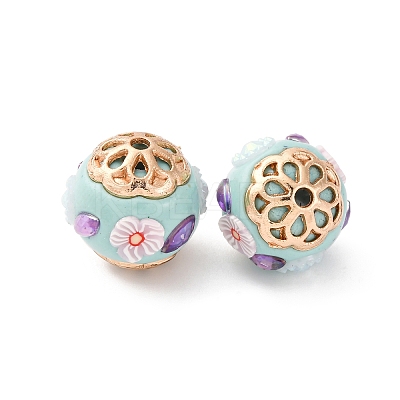 Handmade Resin Indonesia Round Beads IPDL-P005-18KCG-01-1