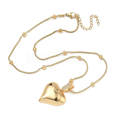 304 Stainless Steel Micro Pave Clear Cubic Zirconia Pendant Necklaces for Women LS-NJEW-Z103-01G-04-1