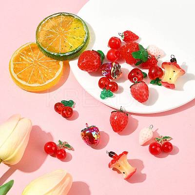 20Pcs 10 Styles Resin Pendants RESI-FS0002-10-1
