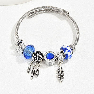 Non-Tarnish 201 Stainless Steel European Bracelet LS-OQ8559-5-1