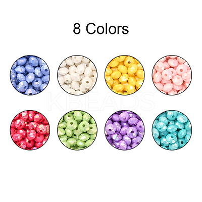 800Pcs 8 Colors Opaque Acrylic Beads MACR-CJ0001-28-1