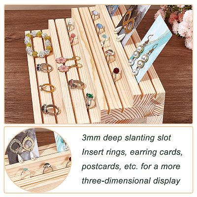 4-Tier Wood Jewelry Display Stands ODIS-WH0017-070-1