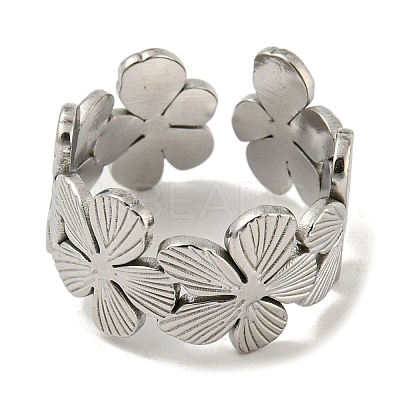 Non-Tarnish 304 Stainless Steel Open Cuff Ring LS-RJEW-C067-21P-1