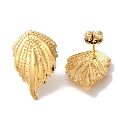 Wing Ion Plating(IP) 304 Stainless Steel Stud Earrings for Women EJEW-L287-005G-1