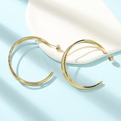 Ion Plating(IP) 304 Stainless Steel C-Shaped Stud Earrings for Women EJEW-M089-04G-1