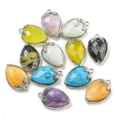 Natural & Synthetic Mixed Gemstone Faceted Pendants G-M431-06P-A-1