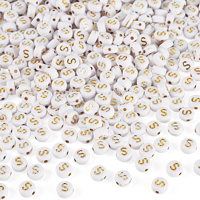 500Pcs Plating Acrylic Beads PACR-TADJ0001-01S-1