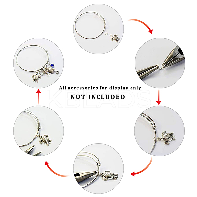Adjustable PVD Vacuum Plating 304 Stainless Steel Expandable Bangle Making BJEW-UN0001-03M-1