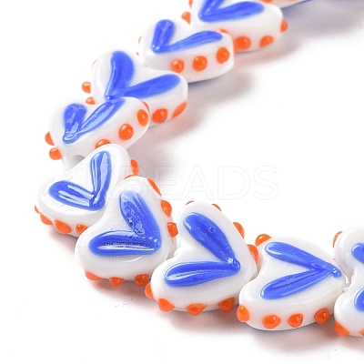 Heart Handmade Lampwork Beads Strands LAMP-G150-01A-1