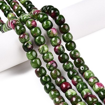 Dyed Natural White Jade Beads Strands G-T138-D22-1