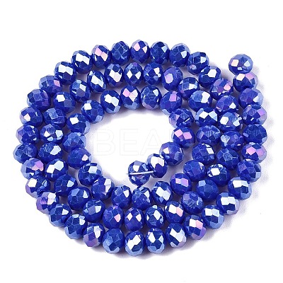 Electroplate Glass Beads Strands X-EGLA-A044-P6mm-B32-1