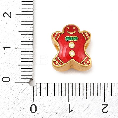 Christams Brass Enamel European Beads KK-F922-03C-G-1