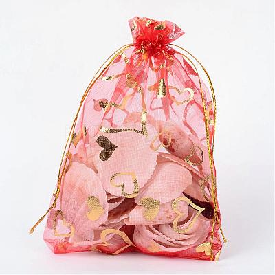 Heart Printed Organza Bags OP-R022-13x18-07-1