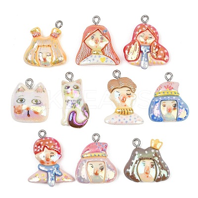 Opaque Resin Pendants RE-CBA5D24-06-1