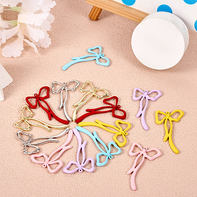 14Pcs 7 Colors  Spray Painted Alloy Pendants FIND-TA0004-71-1