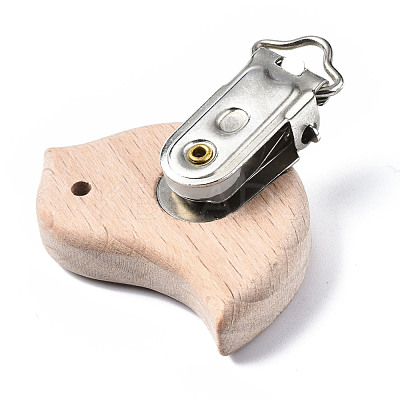 Beech Wood Baby Pacifier Holder Clips WOOD-T015-06-01-1