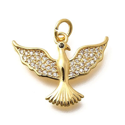 Brass Micro Pave Cubic Zirconia Pendants KK-B128-12G-05-1