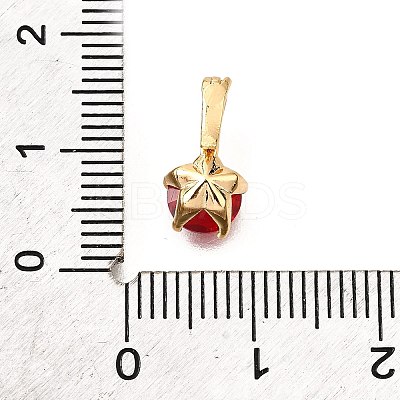 Brass Micro Pave Cubic Zirconia Charms KK-D356-05C-G-1