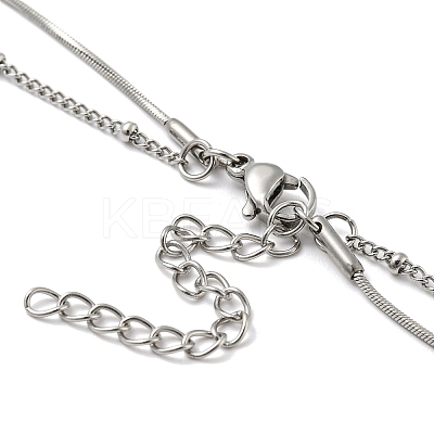 Non-Tarnish 304 Stainless Steel Double-Layer Necklace NJEW-Q321-01P-1