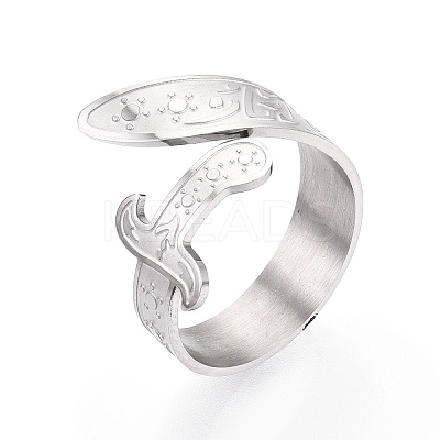 304 Stainless Steel Cuff Open Rings for Women RJEW-N054-01P-1