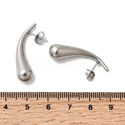 304 Stainless Steel Teardrop Stud Earrings LS-EJEW-F398-05P-1