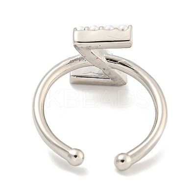 Rack Plating Brass Open Cuff Rings for Women RJEW-F162-01P-Z-1