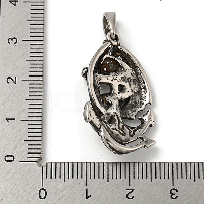 316 Surgical Stainless Steel Micro Pave Cubic Zirconia Pendants STAS-Z073-65AS-02-1